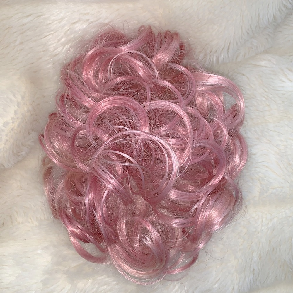 pastel Pink hair claw clip ponytail hair extensions WIG CUSTOM dyed